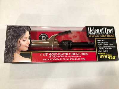 "Rizador Helen Of Troy serie profesional chapado en oro 1-1/2"" incluso de alto calor" Foto 1 de 4