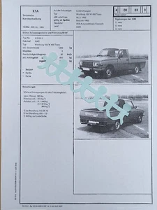 DDR PKW Wartburg Schnelltransporter Pickup Trans KFZ-Brief KTA Vorl. f. Zulass. - Bild 1 von 1