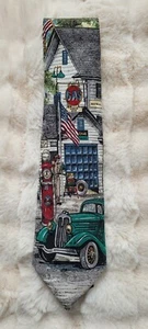 Tango By Max Raab Men's Necktie Silk Americana Series Filling Station Circa 1935 - Picture 1 of 8