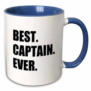 3dRose "Best Captain Ever" - Two Tone Blue Ceramic Mug, 11-ounce - Picture 1 of 1