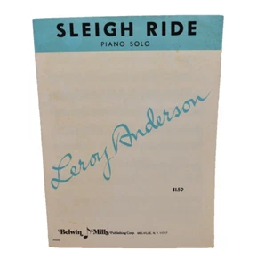 Partituras vintage navideñas "Sleigh Ride" piano solo Leroy Anderson - Imagen 1 de 9