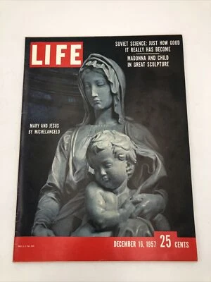 Журнал Life 16 декабря 1957 г. Мария и Иисус от Микеланджело  - Изображение 1 из 4