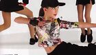 Nwt 3 4 Sleeve Metallic Foil Spandex Dance Costume Top Hiphop Graffiti Print