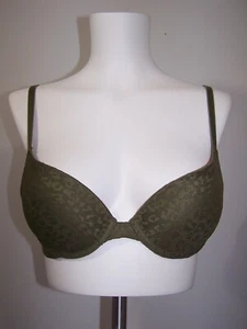 PINK Victoria's Secret Olive Green Wear Everywhere Push Up Bra Size 32B - Picture 1 of 3