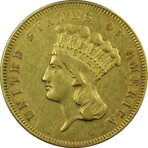 1855 $3 Three Dollar Gold Indian Princess CHOICE XF Extra Fine Beautiful Coin - Picture 1 of 2