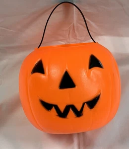 De colección Imperio Halloween Molde Soplado Calabaza Jack-O-Lantern Cubo 1980 Truco o trato - Imagen 1 de 5