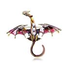 Retro Enamel Crystal Flying Dragon Brooch Pin Corsage Pin Women Men Jewelry Gift