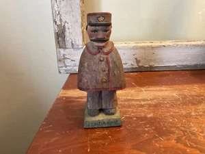 Gendarme Miniature Carved Wood Police Man Figurine Carving 4 1/4” Tall - Picture 1 of 8