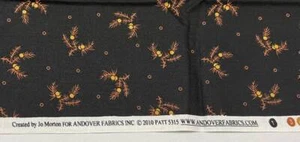 2010 Andover Stoffe 5315 Baumwolle Reproduktion Jo Morton schwarz/orange 1 Jahr x 44 Zoll - Bild 1 von 3
