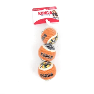 KONG Sport Tennis Balls Set of 3 Dog Fetch Toy Orange/Black Medium - Picture 1 of 4