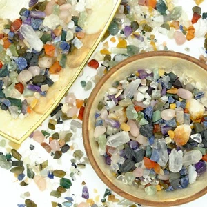 Mixed Gemstone Chips Confetti Scoop Mystery Crystals Box Gift, Bowl Filler - Picture 1 of 9