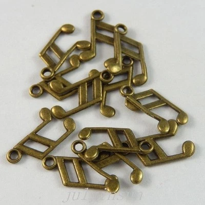 Pingentes de berloques antigos de liga de bronze nota musical achados artesanato 100x 50341 - Imagem 1 de 2