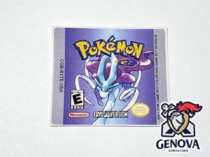 Pokemon Versión Cristal Game Boy Repuesto Juego Etiqueta Adhesiva Precortada - Imagen 1 de 1