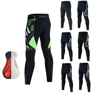 Men's Cycling Pants with 3 Pockets Cycling Leggings 5D Gel Padded Bicycle Pants - Picture 1 of 24