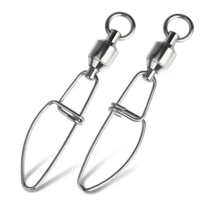 20/50/100Pcs Ball Bearing Fishing Swivels Rolling with Interlock Cross Lock Snap - Picture 1 of 17
