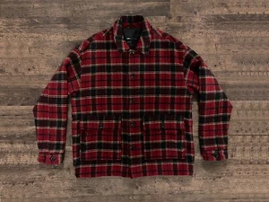 ASOS Design Red Tartan Plaid Oversized Jacket Shacket Overshirt Size Medium - Picture 1 of 12