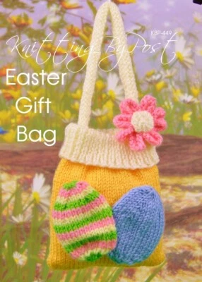 New Knitting Pattern Easter Egg Bag Knitting by Post Original New A5 Leaflet - Image 1 of 4