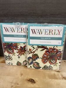 2 Pack WAVERLY Valance for Windows - Felicite Creme 50" x 15" New