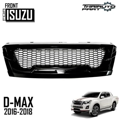 Parrilla delantera malla negra brillante para camioneta Isuzu D-MAX DMAX Ute 2016-2019 Foto 1 de 4