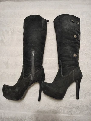 Bakers High Heels Black Platform Boots Leather Suede Women's Sz 7.5 M - Image 1 of 4