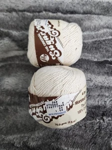 Yarn Lily Sugar n Cream ECRU Soft 100% Cotton Worsted Weight Lot Of 2 - Picture 1 of 4