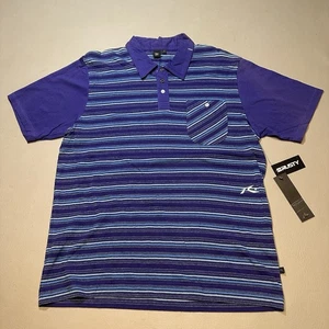 Polo vintage a righe surf arrugginita blu sfumato uomo taglia large grunge - Foto 1 di 8