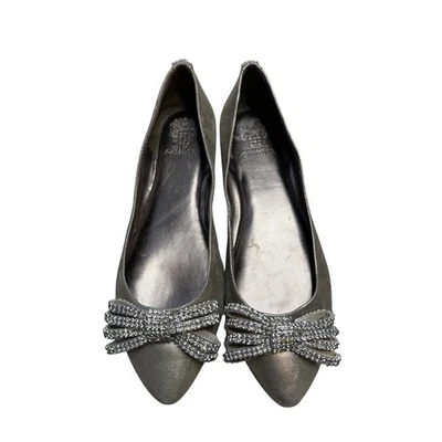 Vince Camuto Lazo Adornado Pisos Para Mujer’s 11 Metálico Plateado Estrás Vacaciones Foto 1 de 4