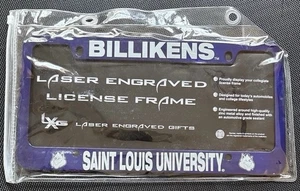 Billikens St. Louis University cubierta de matrícula azul grabado con láser - Imagen 1 de 3