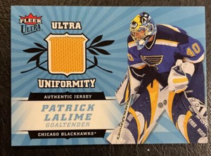PATRICK LALIME 2006-07 FLEER ULTRA UNIFORMITY #U-PL GU JERSEY BLUES BLACKHAWKS