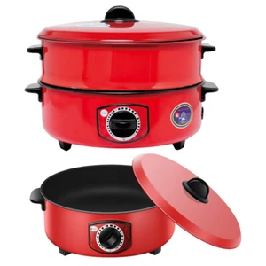 Thai Red Wok 10-12 Inch Electric Cooker Home Electric Wok Southeast Asia Red - Zdjęcie 1 z 14
