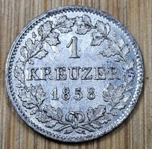 Moneta argento 1 incrociatore 1858 Stati tedeschi (Baviera) - non circolata - Foto 1 di 2