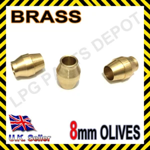 8mm BRC Oliven Messing 3er SET Gaskompressionsarmaturen Rohr LPG LPG Auto - Bild 1 von 1