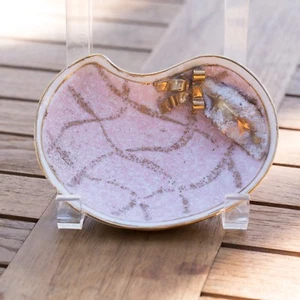 Lefton China kw20567 Sand Textured Soap Trinket Nut Kidney-Shaped Dish - Picture 1 of 5