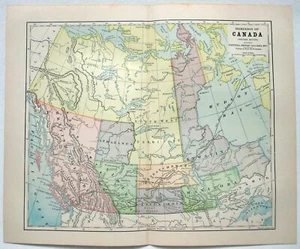 Western Canada - Original 1882 Map by Phillips & Hunt. Antique - Picture 1 of 3