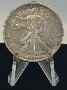 1920-D Walking Liberty Half (leicht gereinigt) (Stichtag) - Bild 1 von 3
