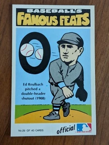 1972 FLEER BASEBALL'S FAMOUS FEATS #29 NO CREASES GREAT COLOR - CUBS! - Picture 1 of 2