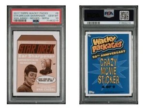 STAR DREK EAR SHARPENER 2017 WACKY PACKAGES SEPIA #6 STAR TREK PSA 10 GEM MINT - Picture 1 of 2