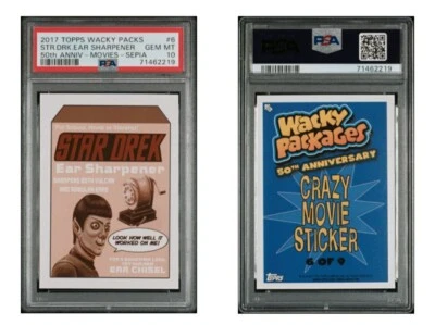 STAR DREK EAR SHARPENER 2017 WACKY PACKAGES SEPIA #6 STAR TREK PSA 10 GEM MINT - Image 1 of 2