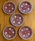 Five Chinese Mun Shou Famille Rose Porcelain Round Plates 10? 4 Same 1 Different