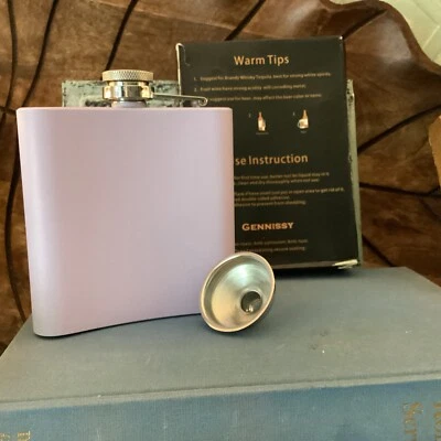 "Juego de frascos de acero inoxidable GENNISSY - frasco y embudo púrpura de 4 1/2"" de alto 6 OZ" Foto 1 de 4