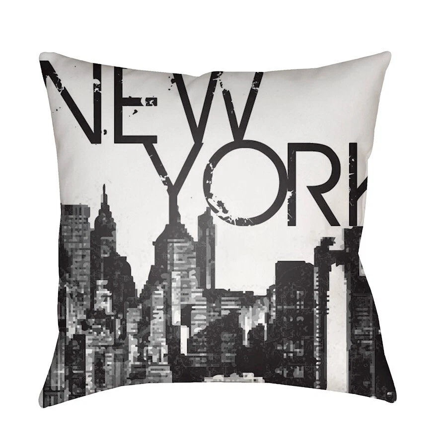 Jetset by Surya Pillow, Gray/Black/White, 22' x 22' - JT001-2222 - Image 1 of 1