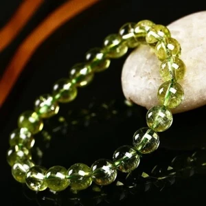 Handmade Natural Peridot Balance Bracelet Round 8MM Beads Healing Reiki Gift - Picture 1 of 5