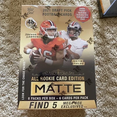 2021 Wild Card NFL Draft Pick MATTE GOLD MEGA BOX w/AUTOGRAPH Lawrence/Fields! - Image 1 of 4