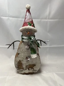 Estatuilla de muñeco de nieve de madera (H) - Imagen 1 de 2