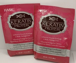 Hask KERATIN PROTEIN Smoothing Deep Conditioner- Lot of 2 Pks: 1.75 oz each. NEW - Picture 1 of 2