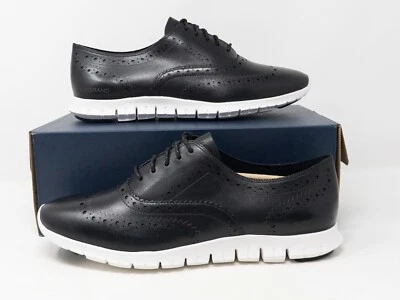 [Sz 6.5] Cole Haan Wingtip Oxford Dress Shoes Black Leather W18202 Women's - Image 1 of 4