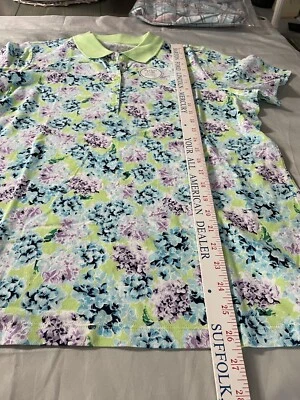 Camisa polo Kim Roger para mujer talla L estampado floral nueva con etiquetas Foto 1 de 3