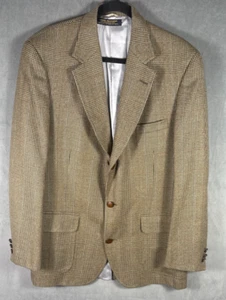 BROOKS BROTHERS English Wool Silk Brown Glen Plaid Blazer Golden Fleece Buttons - Picture 1 of 19