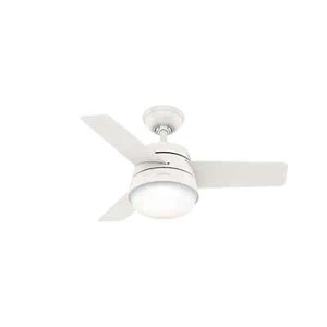 Mini Ceiling Fan 91 CM Finley White Hunter Ceiling Lamp with Remote Control - Picture 1 of 6