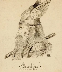 Männliches Portrait Wikinger Germane Gallier Flügelhelm Historische Helme 1920 - Imagen 1 de 2